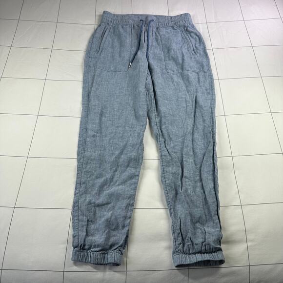 Athleta Pants Womens 8 Blue Retreat Linen Jogger Resort Travel Sporty Breathable - Picture 2 of 11